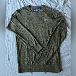 Hollister Cotton Blend Crewneck Sweater (Green, S)